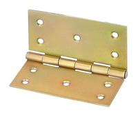 KOTARBAU® Charnière de porte 100 mm x 100 mm roulée galvanisée jaune à bords biseautés Charnière de meuble Charnière de porte Charnière de porte Charnière de coffre Charnière de placard Charnière à 2