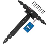 KOTARBAU® Charnière en T de 300 mm en Acier noir | Charniere Porte Lourde | Penture | Charniere Portail | Charnière Porte Lourde | Penture Volet Bois | Charnieres | Charniere Noir | Charnières