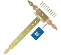 KOTARBAU® Charnière en T de 350 mm en Acier doré | Charniere Porte Lourde | Penture | Charniere Portail | Charnière Porte Lourde | Penture Volet Bois | Charnieres | Charniere Doré | Charnières