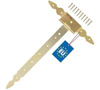 KOTARBAU® Charnière en T de 400 mm en Acier doré | Charniere Porte Lourde | Penture | Charniere Portail | Charnière Porte Lourde | Penture Volet Bois | Charnieres | Charniere Doré | Charnières