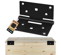 KOTARBAU® Charnière INOX à congé chantier 90x95mm en acier noir peint par pulvérisation| Charniere Porte Lourde | Charniere Inox | Charnières de Portes | Charniere Plate | Charnieres | Charnière Porte