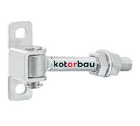 KOTARBAU® Charniere Portail - Acier - 130 mm M16 - Argenté - Charnière Réglable pour Portillon Extérieur - Gond Portail Lourd - avec Plaque de Fixation - Gond Réglable Galvanisée
