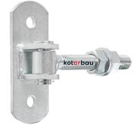KOTARBAU® Charniere Portail - Acier - 130 mm M18 - Argenté - Charnière Réglable pour Portillon Extérieur - Gond Portail Lourd - avec Plaque de Fixation - Gond Réglable Galvanisée