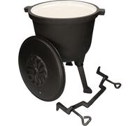 KOTARBAU® Chaudière en fonte émaillée 7 L Chaudière massive pour foyers avec couvercle étanche