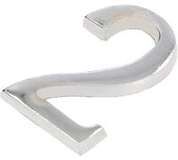 KOTARBAU® Chiffre "2" Chrome Autocollant 5 cm en laiton pour portes d'entrée