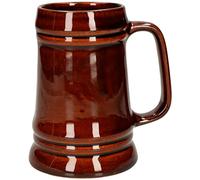 KOTARBAU® Chope à Bière en Céramique 1 L Avec Poignée Pratique - Émaillée, Pour Vin et Boissons - Décorée à la Main