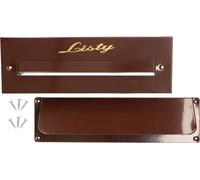 KOTARBAU® Clapet de dépôt de courrier pour portes d'entrée 275 x 90 mm Cache de dépôt extérieur Clapet de dépôt de journaux Marron