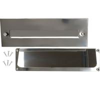 KOTARBAU® Clapet de dépôt de courrier pour portes d'entrée 275 x 90 mm Cache de dépôt extérieur Clapet de dépôt de journaux Acier inoxydable