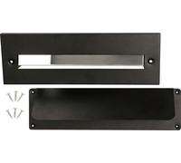 KOTARBAU® Clapet d'introduction du courrier pour portes d'entrée 275 x 90 mm Cache d'introduction extérieur Clapet pour journaux Noir