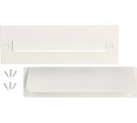 KOTARBAU® Clapet d'introduction du courrier pour portes d'entrée 275 x 90 mm Cache d'introduction extérieur Clapet de journal blanc