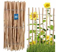 KOTARBAU® Clôture en lattis déroulable 5m en lattes de noisetier pour plantes et gazon 100 cm Clôture en châtaignier en bois de noisetier Clôture de jardin Distance entre les lattes : 3-4 cm