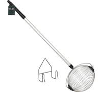 KOTARBAU® Collecteur de noix en acier inoxydable avec poignée réglable en aluminium 105 - 145 cm Collecteur de fruits roulant