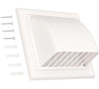 KOTARBAU® Conduite d'air Extraction murale Ø 100 mm Sortie murale avec clapet anti-retour Couverture de ventilation pour systèmes de ventilation ronds