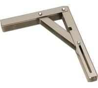 KOTARBAU® Console pliante 200 x 165mm Argent Support Acier Support mural Agrafes Etagère angulaire Inoxydable Axe Support d'étagère Angle Support d'étagère Charge lourde