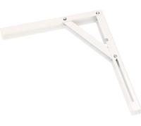 KOTARBAU® Console pliante 200 x 165mm Blanc Support Acier Support mural Agrafes Etagère angulaire Inoxydable Axe Support d'étagère Angle Support d'étagère Lourde charge