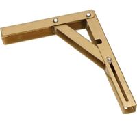 KOTARBAU® Console pliante 200 x 165mm Or Support Acier Support mural Agrafes Étagère angulaire Inoxydable Axe Support d'étagère Angle Support d'étagère Charge lourde