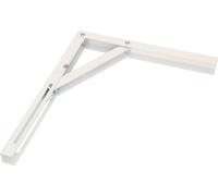 KOTARBAU® Console pliante 300 x 260mm Blanc Support Acier Support mural Pinces Étagère angulaire Inoxydable Axe Support d'étagère Angle Support d'étagère Lourde charge