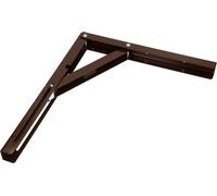 KOTARBAU® Console pliante 300 x 260mm Marron Support Acier Support mural Pinces Étagère angulaire Inoxydable Axe Support d'étagère Angle Support d'étagère Charge lourde