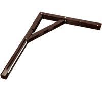 KOTARBAU Console pliante 400 x 300mm Marron Support Acier Support mural Pinces Étagère angulaire Inoxydable Axe Support d'étagère Angle Support d'étagère Lourde charge