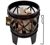 KOTARBAU® Corbeille à feu pour le jardin ronde 42 cm Foyer Bols et corbeilles à feu en acier aspect rouille antique Corbeille à feu avec pare-étincelles haut