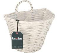 KOTARBAU® Corbeille à fleurs murale en osier avec anses Blanc 28 x 20 cm