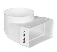 KOTARBAU® Coude 90° pour conduit de ventilation 120 x 60 mm Plastique Pièce de transition Ø 100 mm Blanc Connecteur de conduit Coude de conduit Air évacué Air entrant Angle Conduit d'air Pièce de
