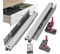 KOTARBAU® Coulisse 3D de 350 mm avec Fixation par Le Bas Et Fermeture en Douceur en Acier | Glissiere pour Tiroir Charge Lourde | Coulisse Tiroir 350mm | Glissiere Tiroir | Glissière pour Tiroir