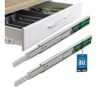 KOTARBAU® Coulisse À Sortie Totale 350 mm Avec Mécanisme De Fermeture Automatique En Acier | Glissière Pour Tiroir Charge Lourde | Coulisse Tiroir 350 mm | Glissière Tiroir | Glissière Pour Tiroir