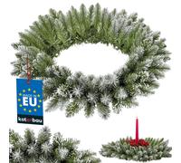 KOTARBAU® Couronne de l'Avent ⌀ 60 cm Couronne de Noël Porte d'entrée Vert Couronne de sapin avec neige Plastique Couronne de porte Noël Extérieur Arrangement de l'Avent Christmas Decorations