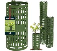 KOTARBAU® Couverture d'arbre Lot de 4 pièces ⌀ 11,5 x 26 cm en Plastique Vert | Protection Arbre | Protection Tronc Arbre en Plastique | Housse de Protection | Protection Troncs | Protection Arbres