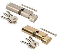 KOTARBAU Cylindre 45/30 Nickel avec Bouton Serrure Cylindre Profil Cylindre de Porte Serrure Cylindre de Serrure Cylindre de Sécurité Double Cylindre