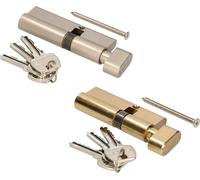 KOTARBAU Cylindre de fermeture 35/50 Laiton Avec bouton Serrure cylindrique Cylindre profilé Cylindre de porte Serrure Cylindre de sécurité Cylindre double