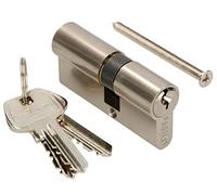 KOTARBAU Cylindre de serrure 25/30 en nickel - Cylindre profilé - Serrure de sécurité - Double cylindre en laiton