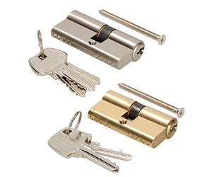 KOTARBAU Cylindre de serrure 25/40 en nickel - Cylindre profilé - Serrure de sécurité - Double cylindre en laiton