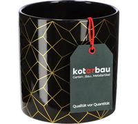 KOTARBAU® Cylindre décoratif Pot de fleurs en céramique Pot de plantes noir et or ⌀ 12 cm