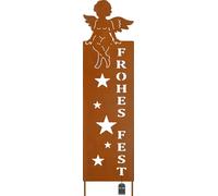 KOTARBAU® Décoration de jardin Figurines rouillées 85 cm Ange Joyeux Noël Décoration de jardin Ecorost Fiches de jardin Noël Figurines de jardin & statues de jardin Fiches de jardin rouillées Décorati