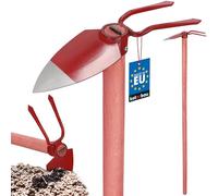 KOTARBAU® Double-Fork Heart-Leaf Garden Hoe with 2 Prongs - Hoe with 120 cm Wooden Handle - Garden Tools - Garden Accessories - Garden Hand Tools - Planting Hoe for Hanging - Transplanting - Weeding