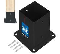 KOTARBAU® Douille à visser 90 x 90 mm Poteaux en bois carré Poteaux Douille de sol Support de clôture Douille Plaque de sol Support de poteau Ancre Galvanisé à chaud Revêtement en poudre