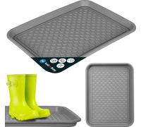 KOTARBAU® Egouttoir à chaussures 38 x 50 cm Tapis d'égouttage Chaussures Gris Tapis d'égouttage Plastique Bac à chaussures Repose-chaussures Hiver Cale-pieds Chaussure Sous-couche Chaussures
