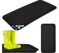 KOTARBAU® Egouttoir à chaussures 38 x 76 cm Tapis d'égouttage Chaussures Noir Tapis d'égouttage Plastique Bac à chaussures Repose-chaussures Hiver Cale-pieds Chaussure Support Chaussure Bac d'égouttag