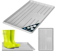 KOTARBAU® Égouttoir à chaussures 60x40cm Tapis à chaussures à rebord surélevé Bac à chaussures en plastique Égouttoir pour animaux domestiques Gris