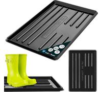 KOTARBAU® Égouttoir à chaussures 60x40cm Tapis à chaussures à rebord surélevé Bac à chaussures en plastique Égouttoir pour animaux domestiques Noir