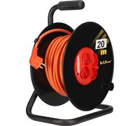 KOTARBAU® Enrouleur de câble de rallonge 20m 3x1,5 H05VV-F Grand enrouleur avec protection thermique Quadruple mise à la terre Support métallique Utile pour chaque maison, terrain, atelier, chantier o