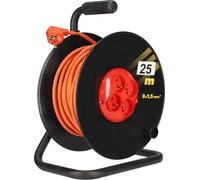 KOTARBAU® Enrouleur de câble de rallonge 25m 3x1,5 H05VV-F Grand enrouleur avec protection thermique Quadruple mise à la terre Support métallique Utile pour chaque maison, terrain, atelier, chantier o