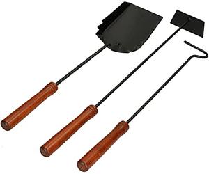 KOTARBAU® Ensemble de 3 pièces pour cheminée avec tisonnier, balayette et pelle