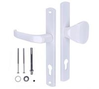 KOTARBAU® Ensemble de poignées de porte 90 mm à plaque longue blanche avec cylindre de profil pour portes, portails, portiques
