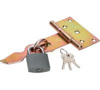 KOTARBAU® Ensemble pêne demi-tour et cadenas 190 mm Galvanisé Jaune Fermeture massive pour portes Portails