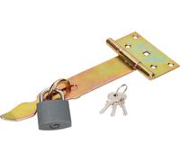 KOTARBAU® Ensemble pêne demi-tour et cadenas 240 mm Galvanisé Jaune Fermeture massive pour portes Portails
