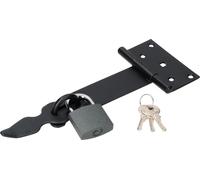 KOTARBAU® Ensemble pêne demi-tour et cadenas 240 mm Noir Fermeture massive pour portes Portails