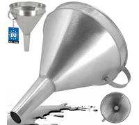 KOTARBAU® Entonnoir en métal en acier galvanisé - Grand diamètre - 23 cm - Entonnoir de remplissage avec tamis pour huile et carburant - Entonnoir en acier galvanisé